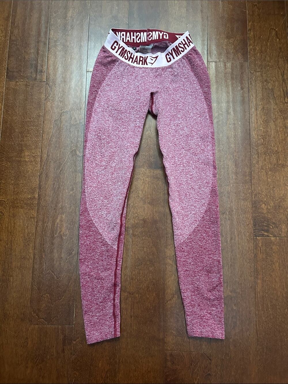 Gymshark Women’s Pink Marled Leggings with Branded Waistband, Size XS